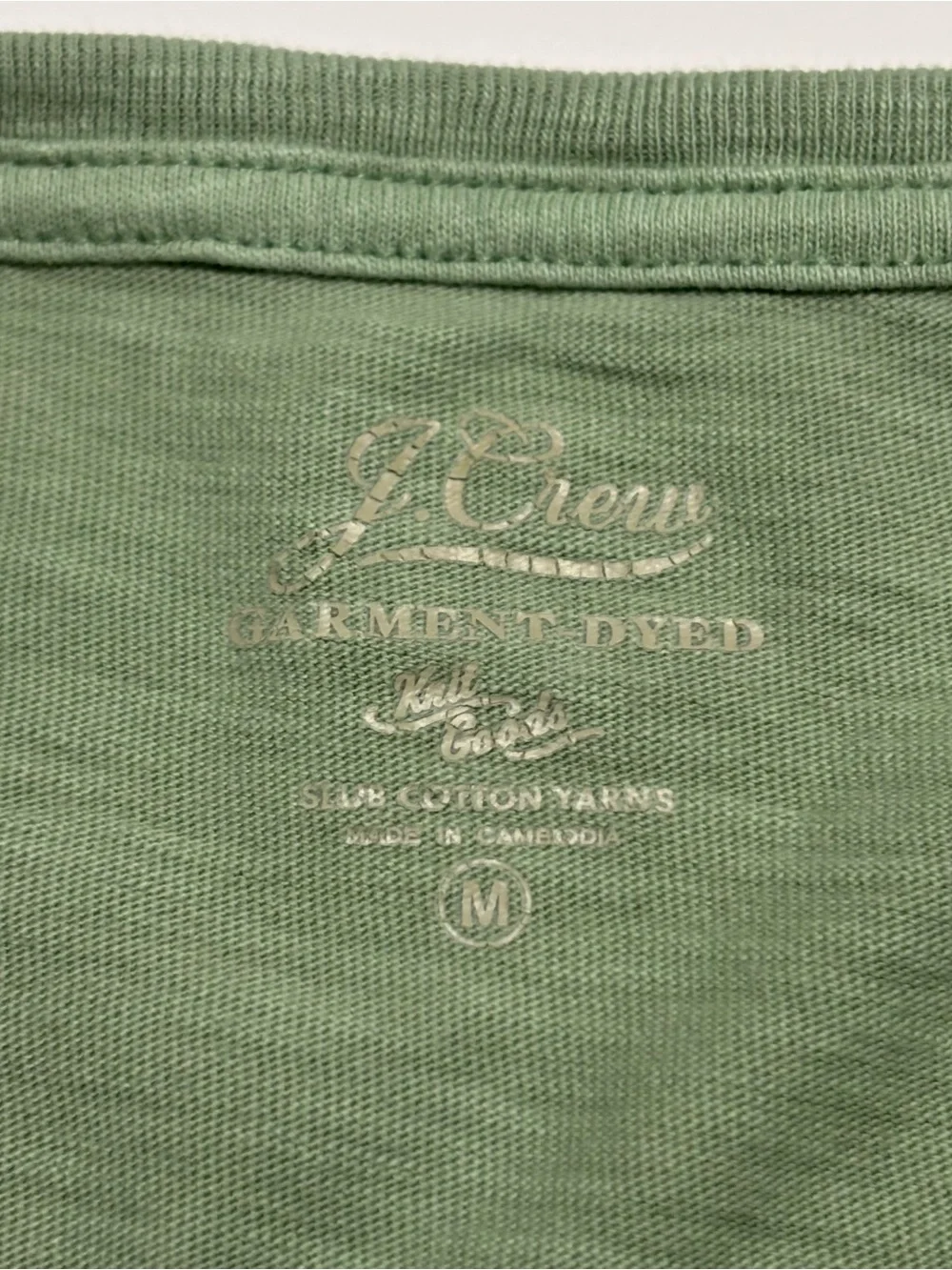 J. Crew Sage Green Cotton Long Sleeve Tee